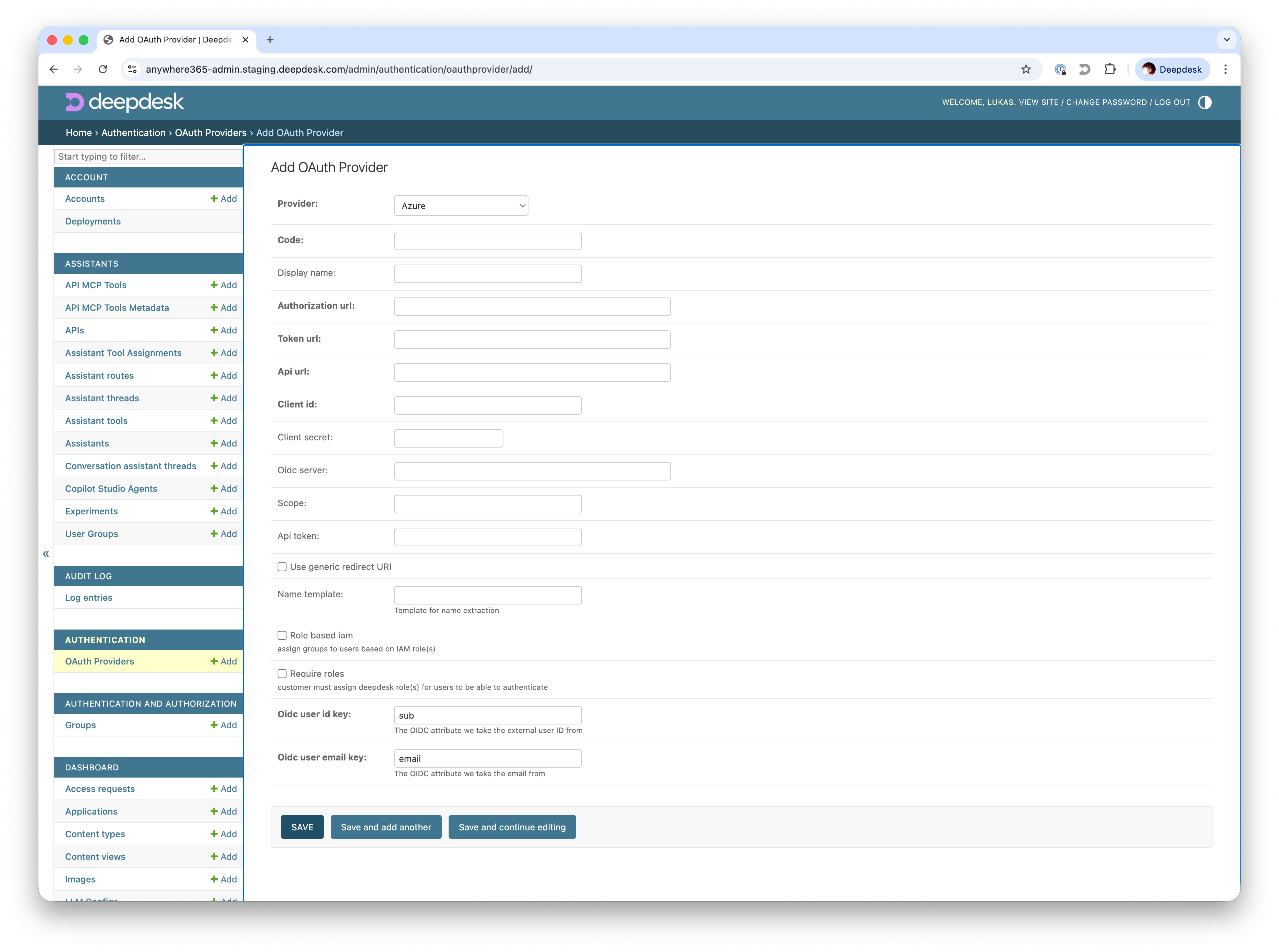 OAuth Provider Configuration