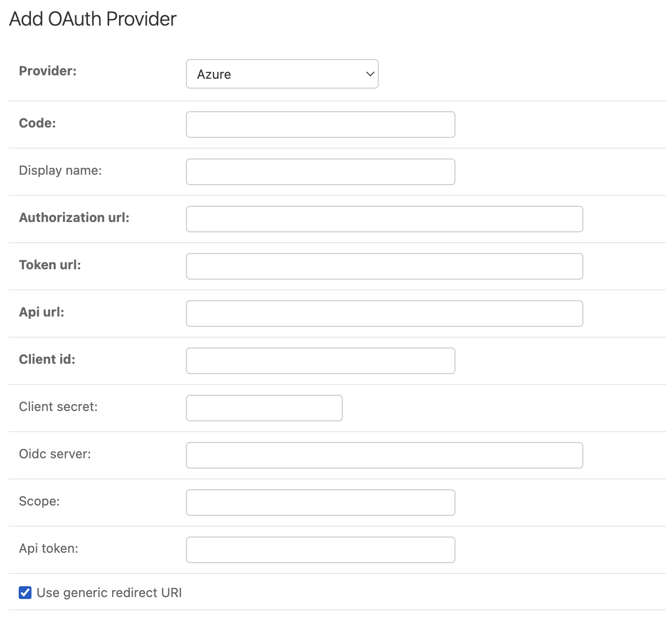 OAuth Provider Configuration